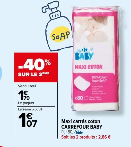 Maxi carres coton Carrefour Baby