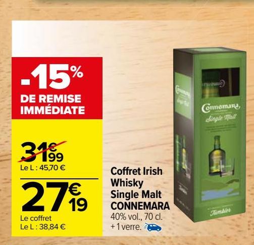 Coffret Irish whisky single Malt CONNEMARA