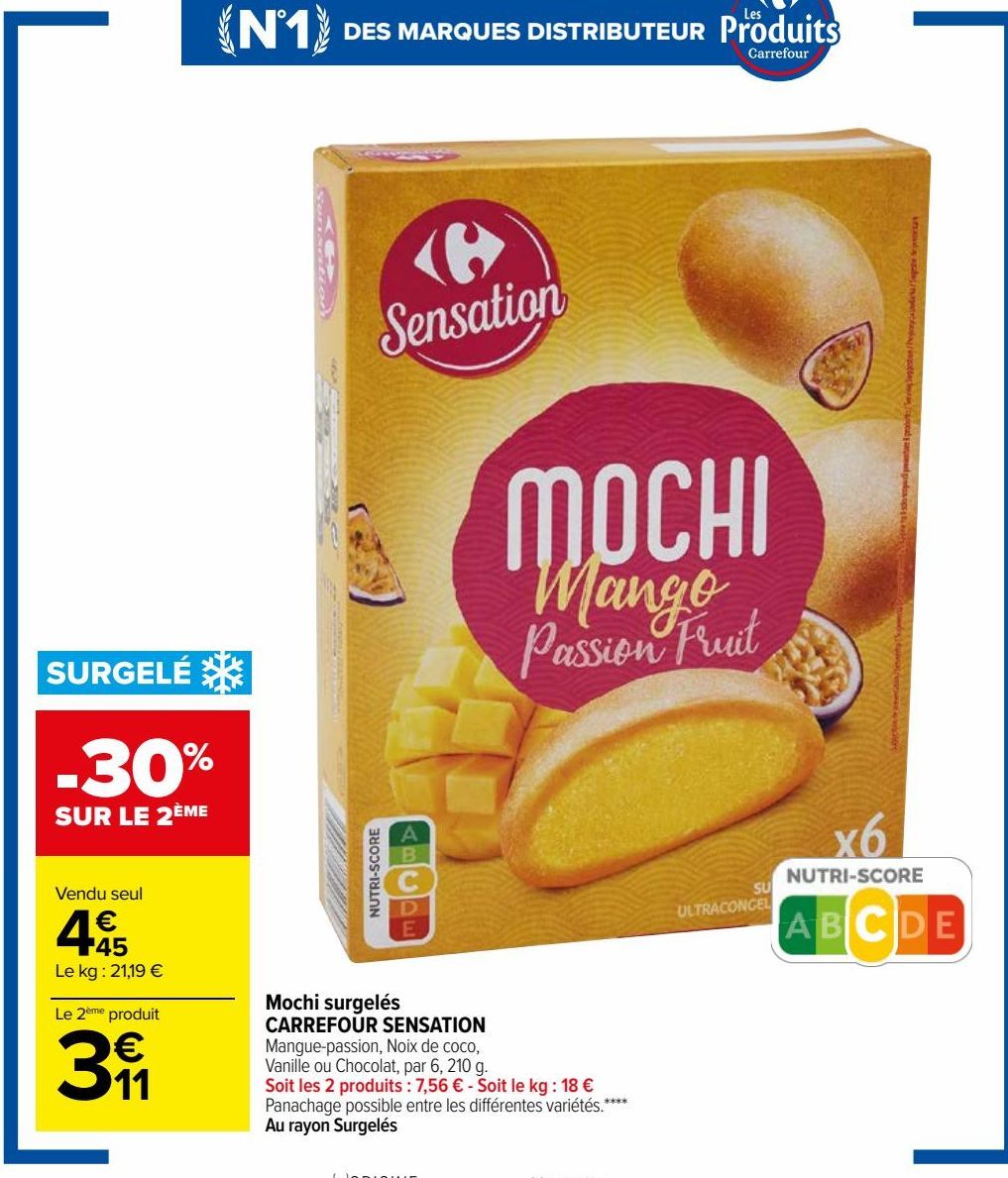 Mochi surgelés Carrefour Sensation