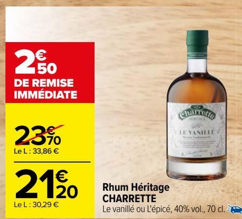 rhum heritage CHARRETTE