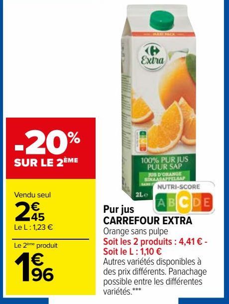 Pur jus Carrefour Extra