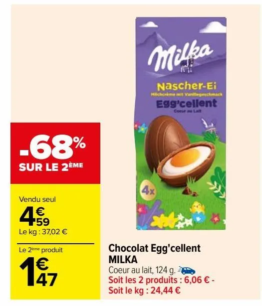 chocolat egg´cellent milka