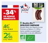 Boudins Bio BONJOUR CAMPAGNE offre à 2,96€ sur Carrefour