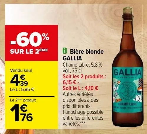 bière blonde gallia