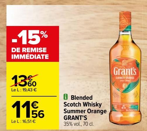 Blended Scotch whisky summer orange GRANT´S