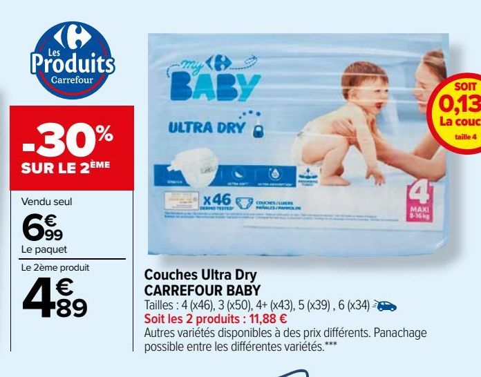 couches ultra dry Carrefour Baby