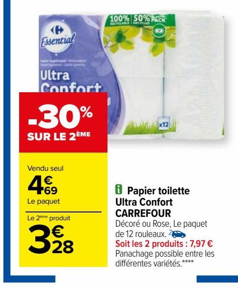 papier toilette Ultra Confort Carrefour