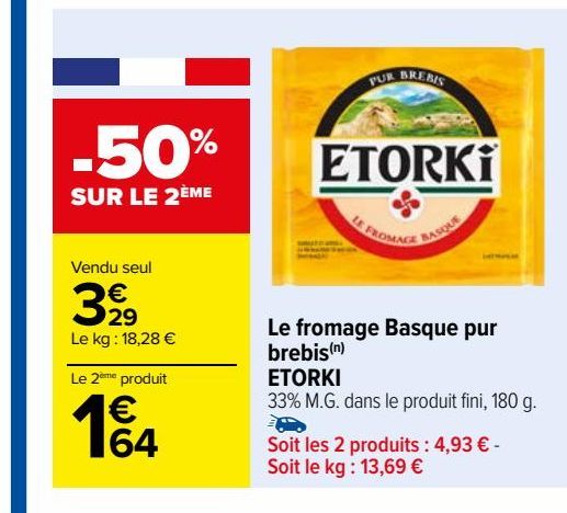 Le fromage Basque pur brebis Etorki