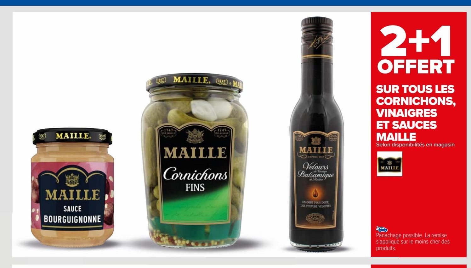 Tous les cornichons, vinaigres et sauces Maille