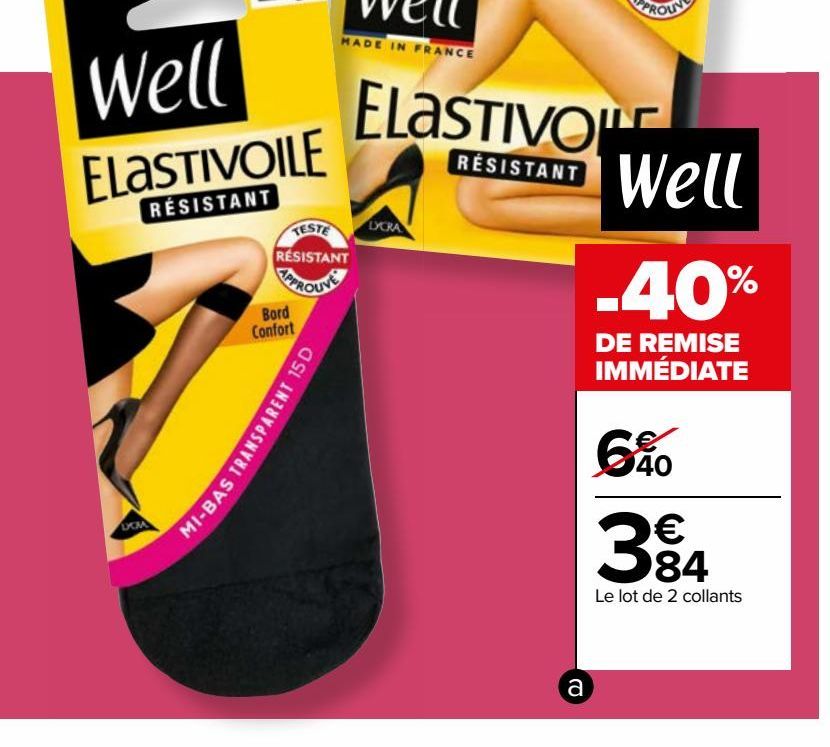 Lot de 2 collants Elastivoile Resistant