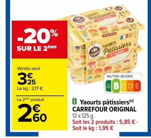 yaourts patissiers  carrefour original