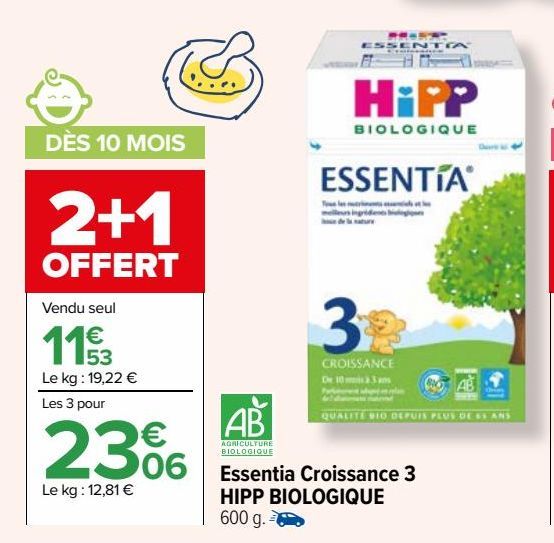 Essentia Croissance 3 HIPP BIOLOGIQUE