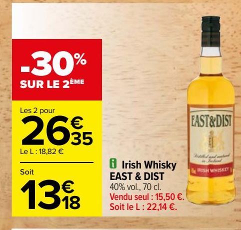 Irish whisky EAST & DIST