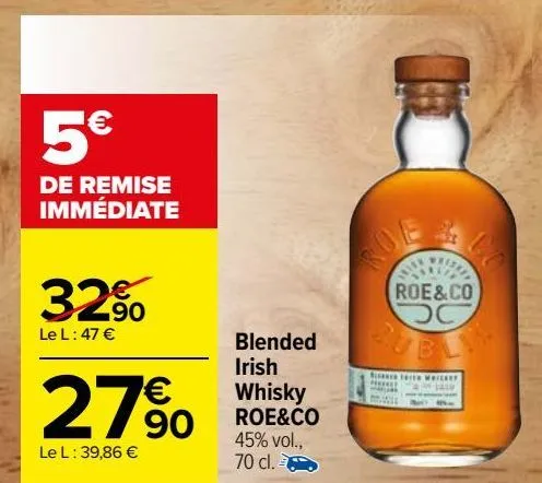 blended irish whisky roe&co