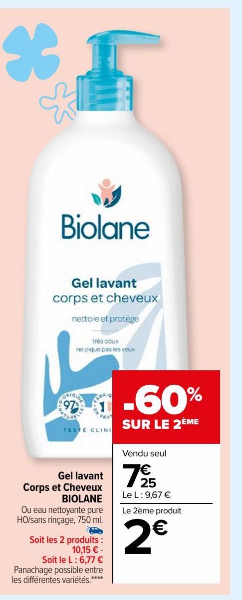 gel lavant Corps et Cheveux BIOLANE