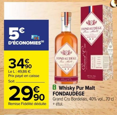 whisky pur malt FONDAUDEGE