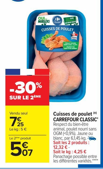 Cuisses de poulet CARREFOUR CLASSIC