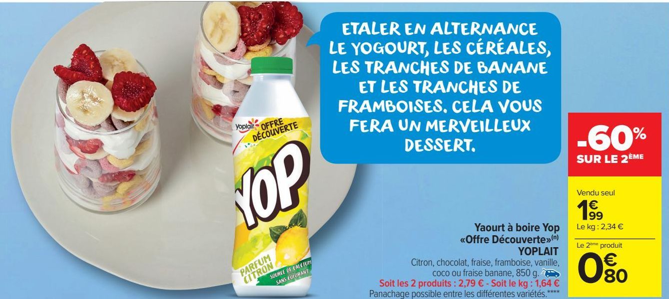 Yaourt à boire Yop <Offre Découverte> YOPLAIT