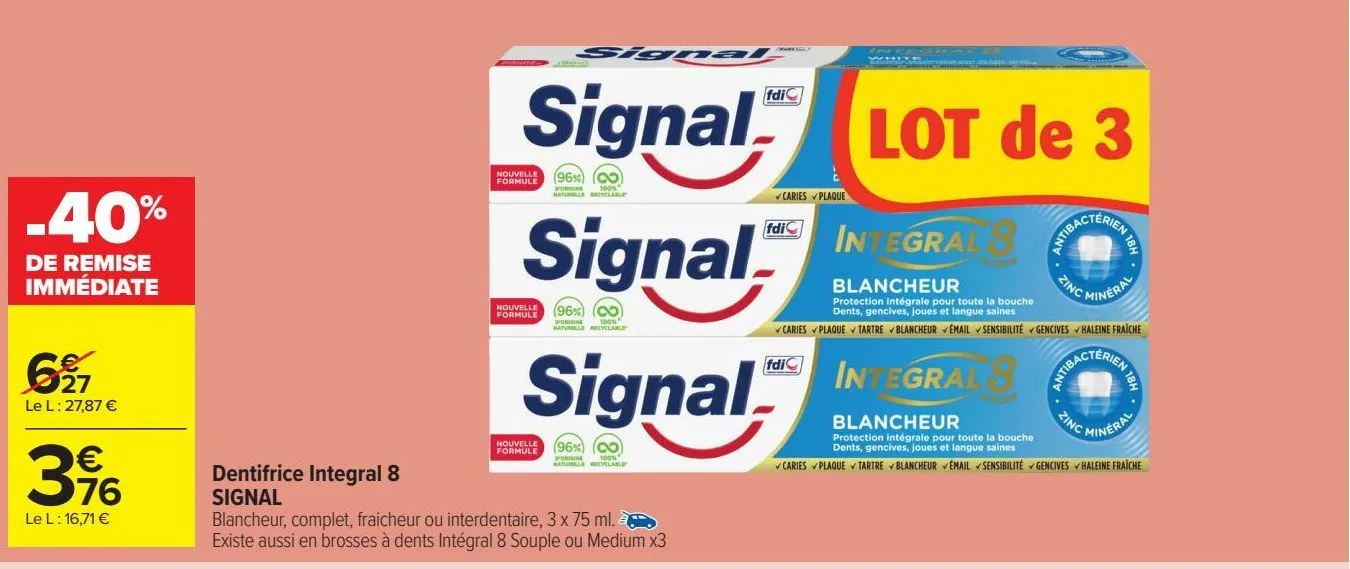 dentifrice integral b  signal