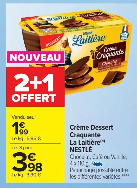 crème dessert craquante la laitière nestle