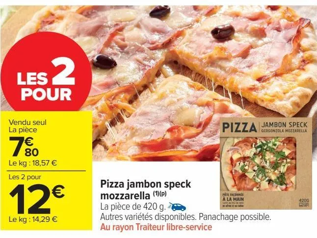 pizza jambon speck mozzarella