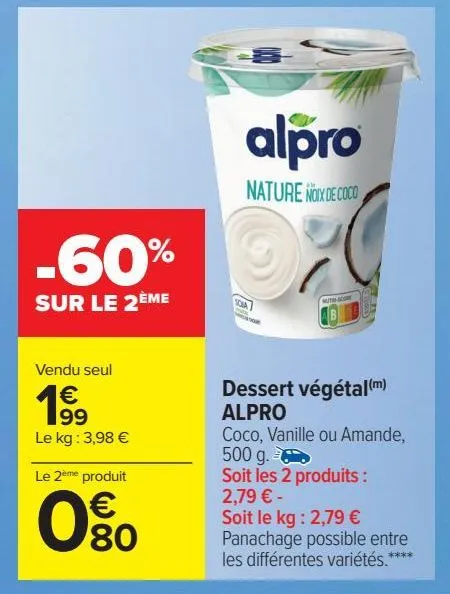 dessert végétal alpro