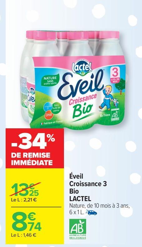 Éveil Croissance 3 Bio LACTEL