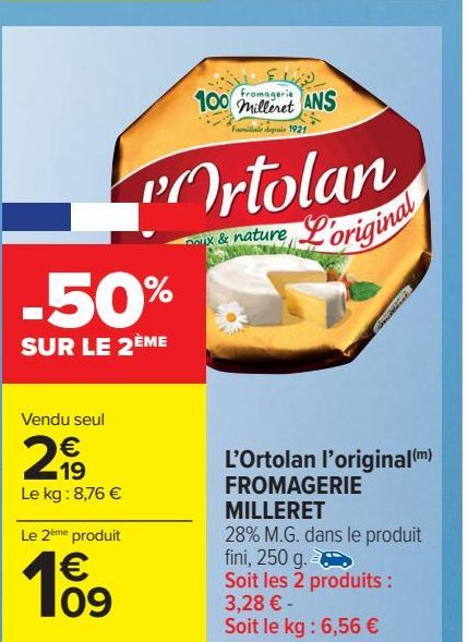 L'Ortolan l'original FROMAGERIE MILLERET