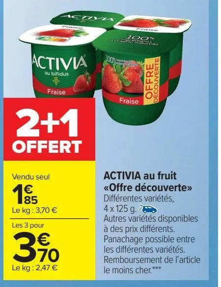 activia au fruit <offre découverte>