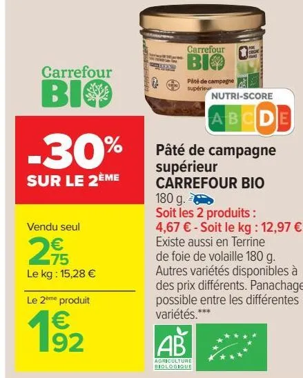 pâté de campagne supérieur carrefour bio