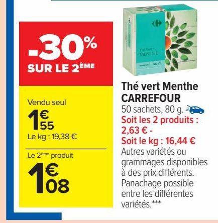 Thé vert Menthe CARREFOUR