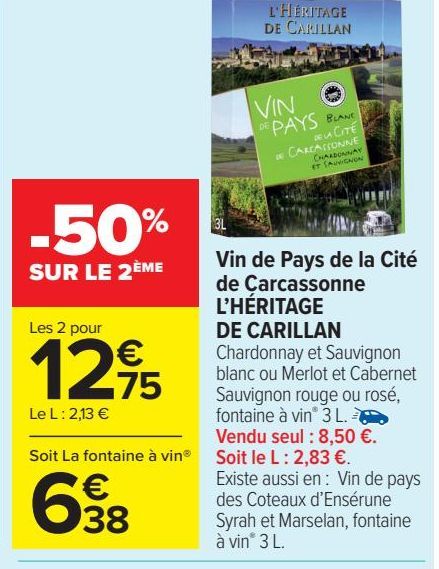 Vin de Pays de la Cité de Carcassonne L'HERITAGE DE CARILLAN