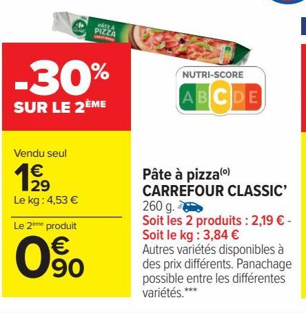 Pâte à pizza CARREFOUR CLASSIC