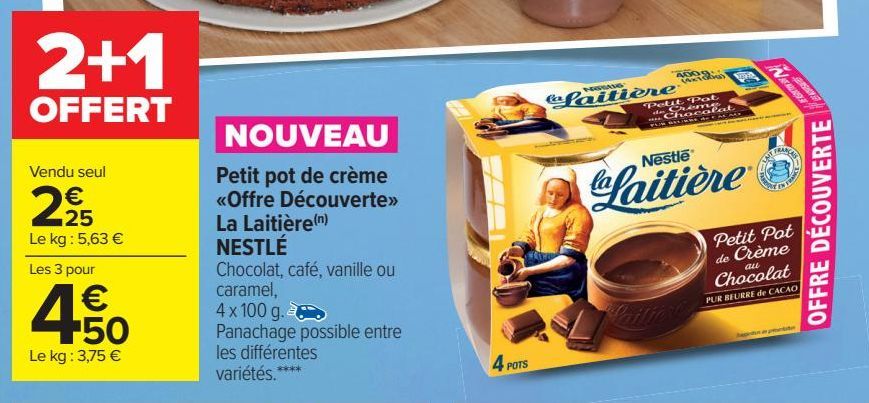 Petit pot de crème <Offre Découverte> La Laitière NESTLE