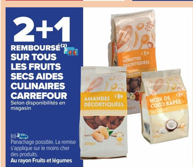 LES FRUITS SECS AIDES CULINAIRES CARREFOUR