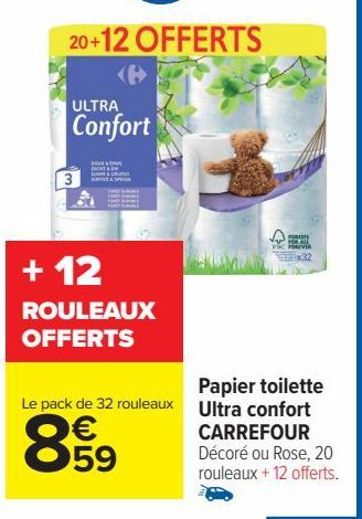 Papier toilette Ultra confort CARREFOUR