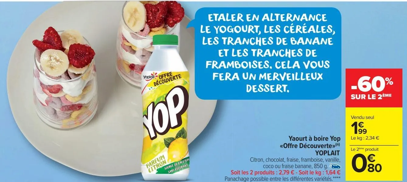 yaourt à boire yop <offre découverte> yoplait