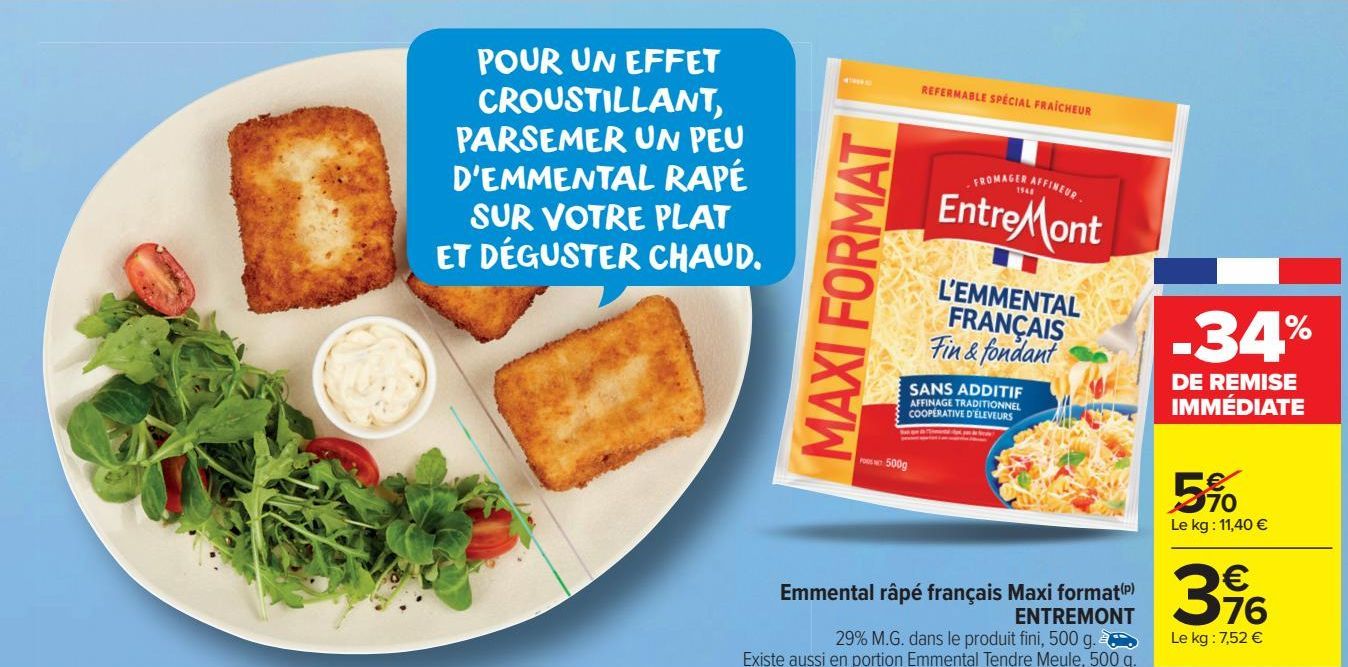 Emmental râpé français Maxi format ENTREMONT