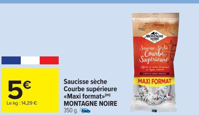Saucisse sèche Courbe supérieure <Maxi format> MONTAGNE NOIRE