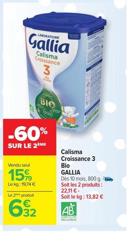 Calisma Croissance 3 Bio GALLIA 