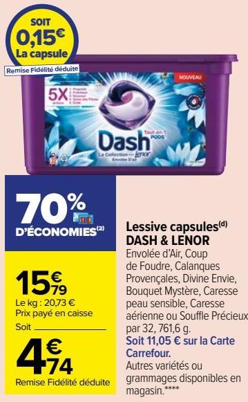 Lessive capsules DASH & LENOR