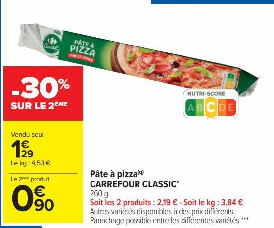 Pâte à ppizza CARREFOUR CLASSIC