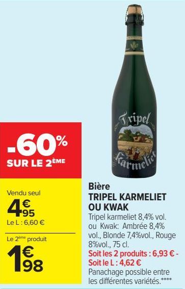 Bière TRIPEL KARMELIET OU KWAK