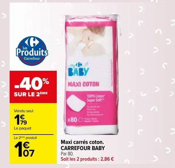 maxi carrés coton. carrefour baby