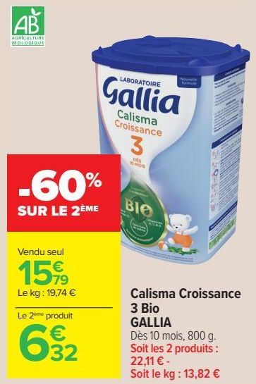 Calisma Croissance 3 Bio GALLIA