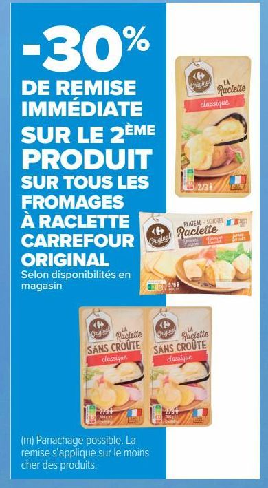 LES FROMAGES À RACLETTE CARREFOUR ORIGINAL