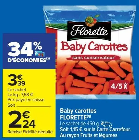 baby carottes florette 