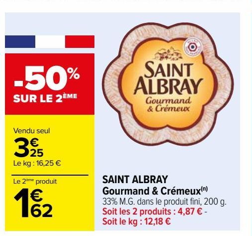 Saint Albray Gourmand et crémeux