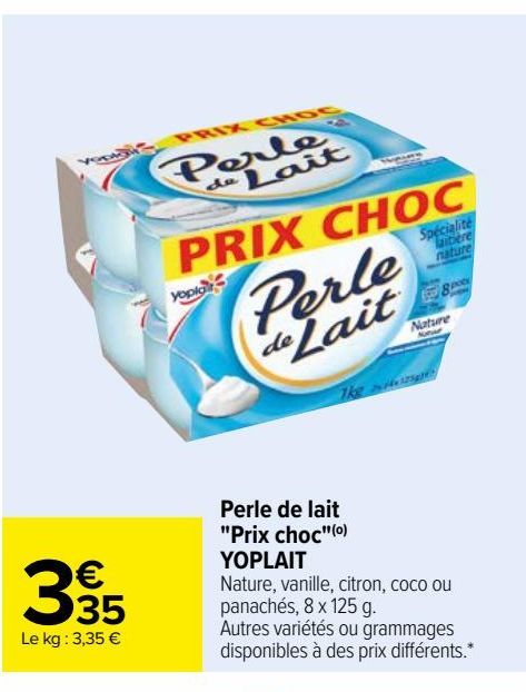 Perle de lait "Prix choc" YOPLAIT 