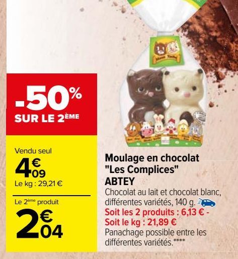 Moulage en chocolat "Les Complices" ABTEY 